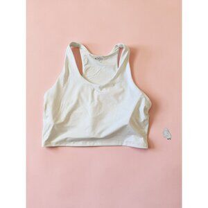 ATHLETA White Ultimate Crop Bra Top Size Medium NEW NWT